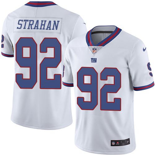 Men New York Giants #92 Michael Strahan Nike White Color Rush Limited NFL Jersey